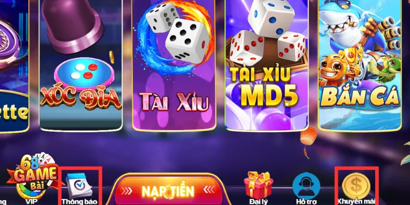 Kiểm tra thông báo và mục khuyến mãi thường xuyên tại cổng game để nhận sớm nhất mã code Tài xỉu